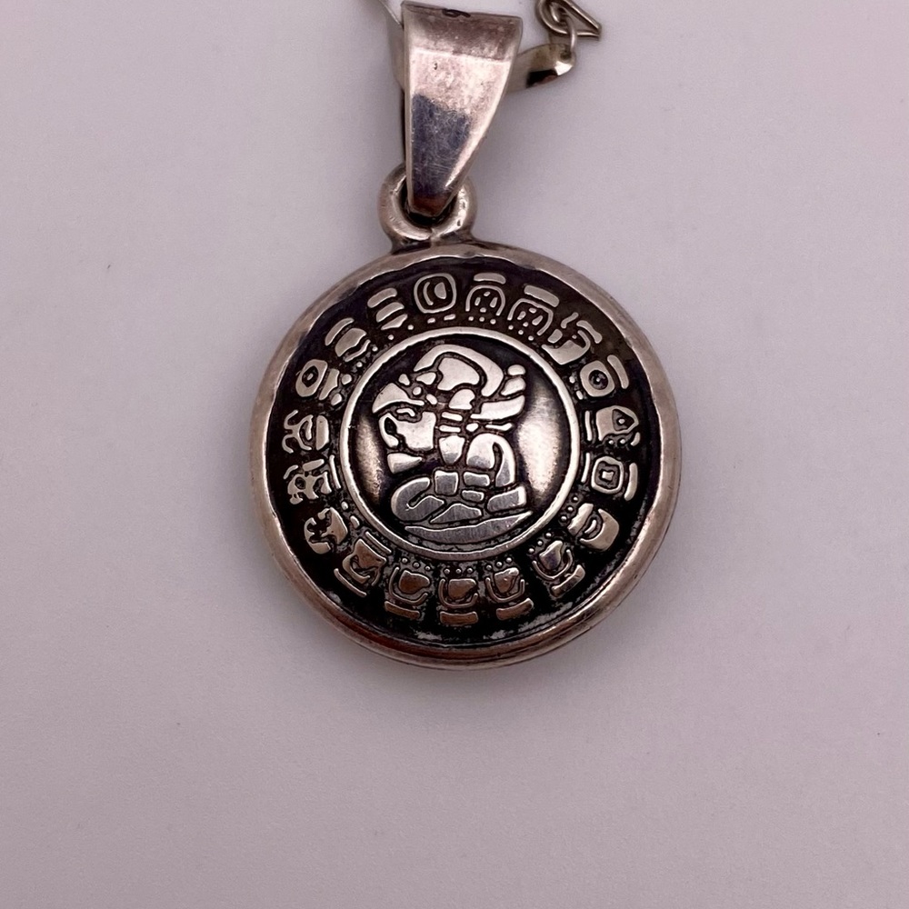 Sterling silver mayan calendar and chain